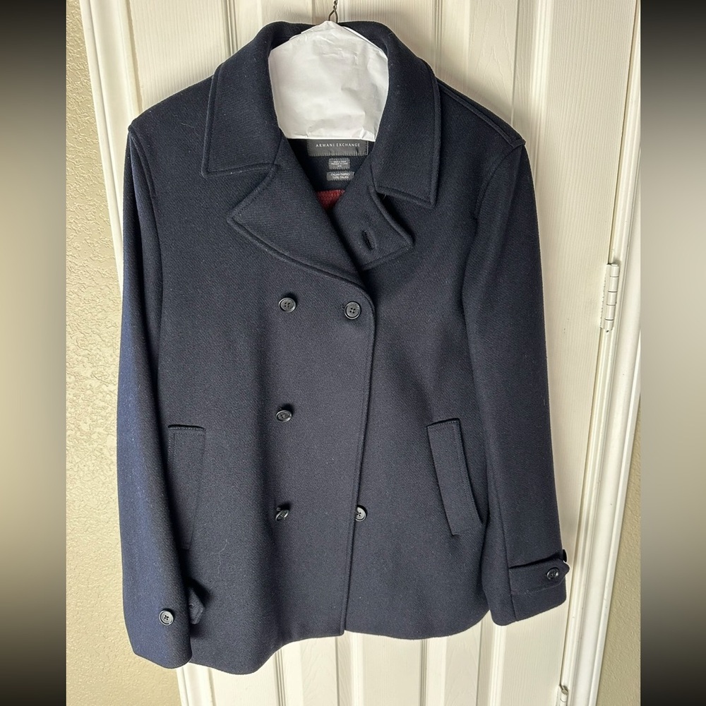 Armani Exchange Mens Blue Coat - Like New Condition - Medium